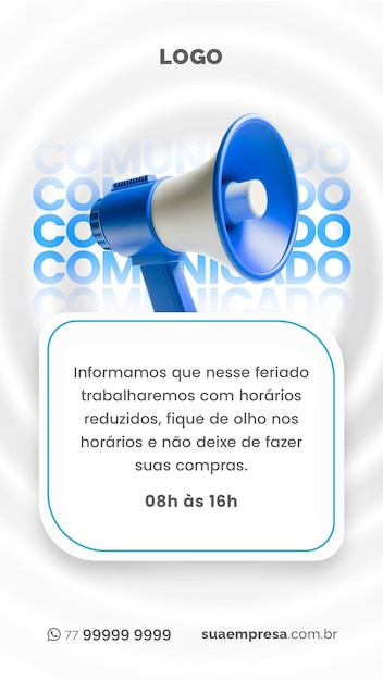 SOCIAL MEDIA PARA AVISOS E COMUNICADOS AZUL SOCIAL MEDIA FOR NOTICES AND RELEASE BLUE