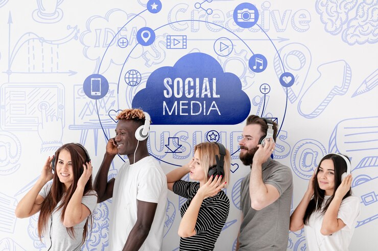 PSD social media people sideways listening to music