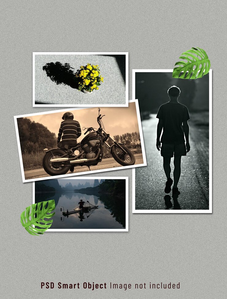 social media photo moodboard frame mockup