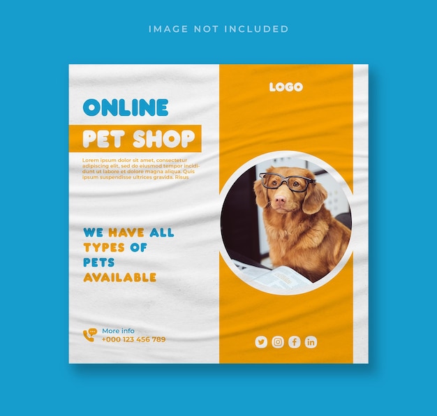 Social-Media-Post-Banner-Vorlage für Pet Shop-Werbung