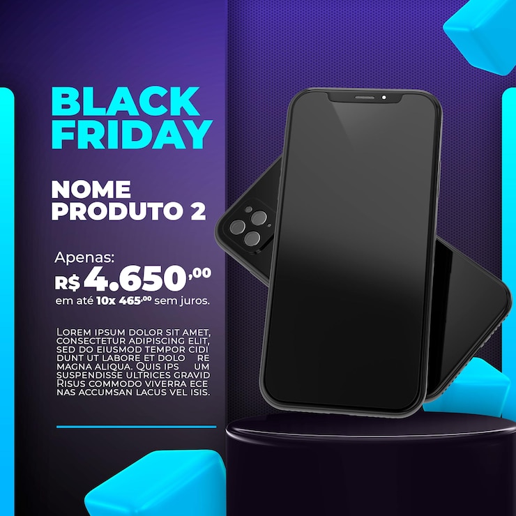 PSD social media post black friday 3d-rendering-vorlagendesign für marketingkampagne