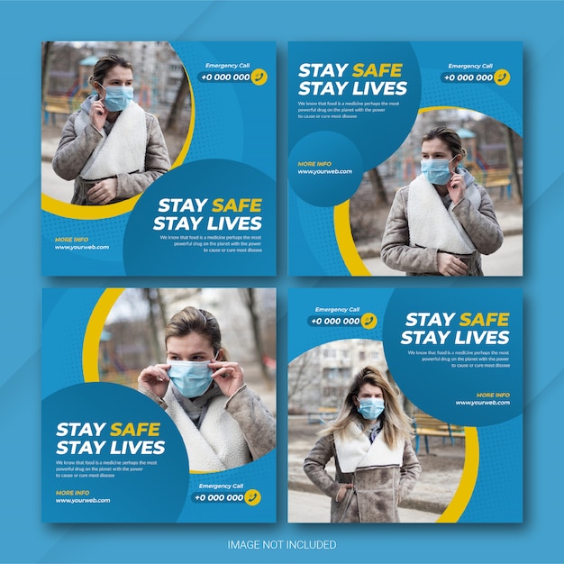 Social Media Post Bundle Coronavirus-Krankheit