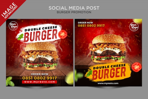 Social media post burger promotion-serie