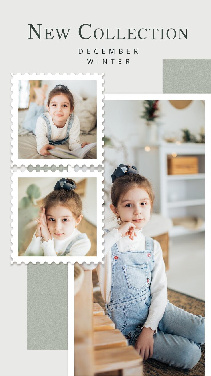 PSD social media post foto cornici di carta moodboard mockup nuova collezione