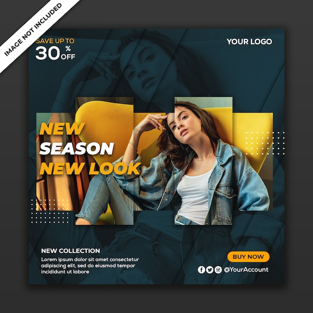 Social media post instagram template fashion sale banner