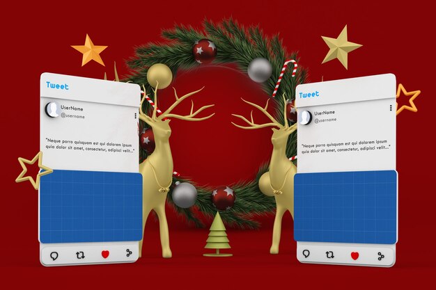 Social-media-post-mockup zu weihnachten