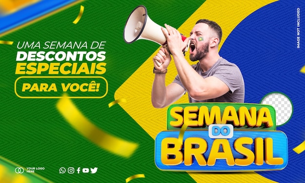 PSD social media post template design brasilien woche semana do brasil