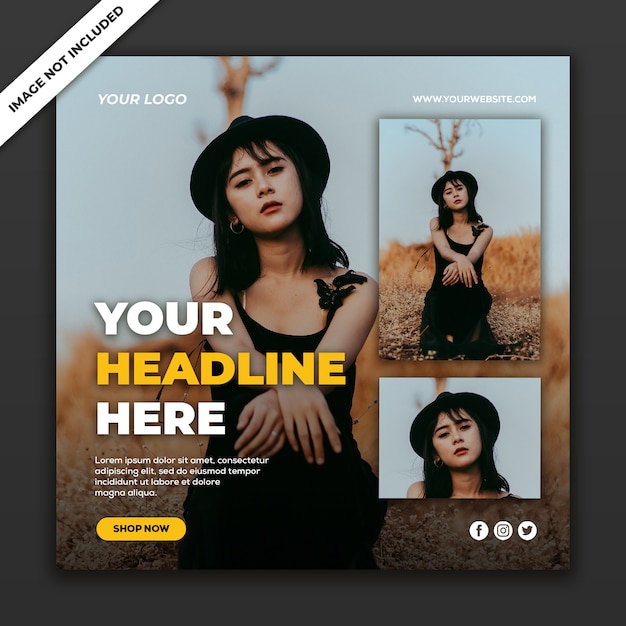 PSD social media post template instagram fashion sale collection