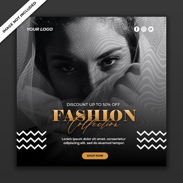 Social media post template instagram fashion sale collection