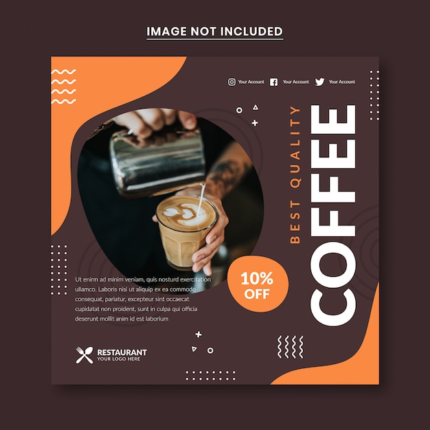 Social-Media-Post-Vorlage mit Kaffee-Thema