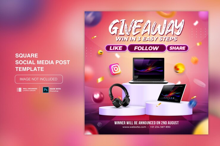 Social-Media-Post-Vorlage mit Werbegeschenk für Instagram Facebook
