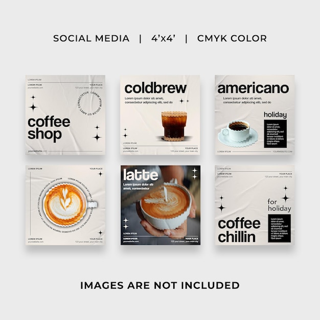 Social Media-Post-Vorlagen für Kaffeehäuser