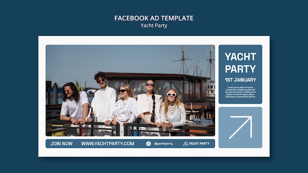 PSD social-media-promo-vorlage für luxuriöse yachtpartys