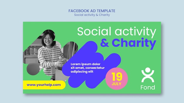 Social-media-promo-vorlage für wohltätigkeit und philanthropie