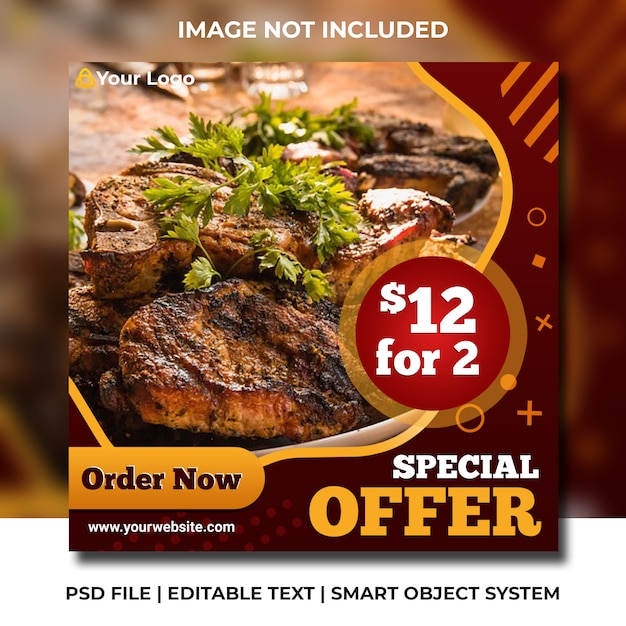 Social Media Restaurant Grill Vorlage