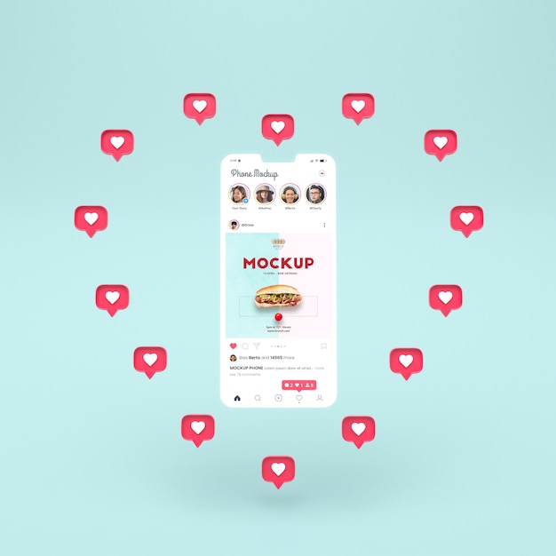Social-Media-Schnittstelle mit Herzform