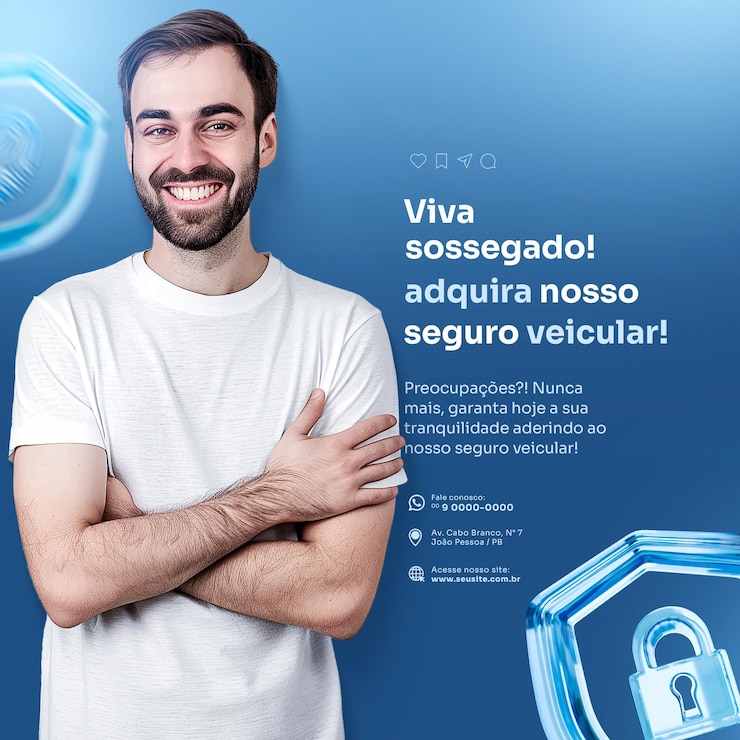PSD social media seguro veicular e residencial veículo e seguro de habitação