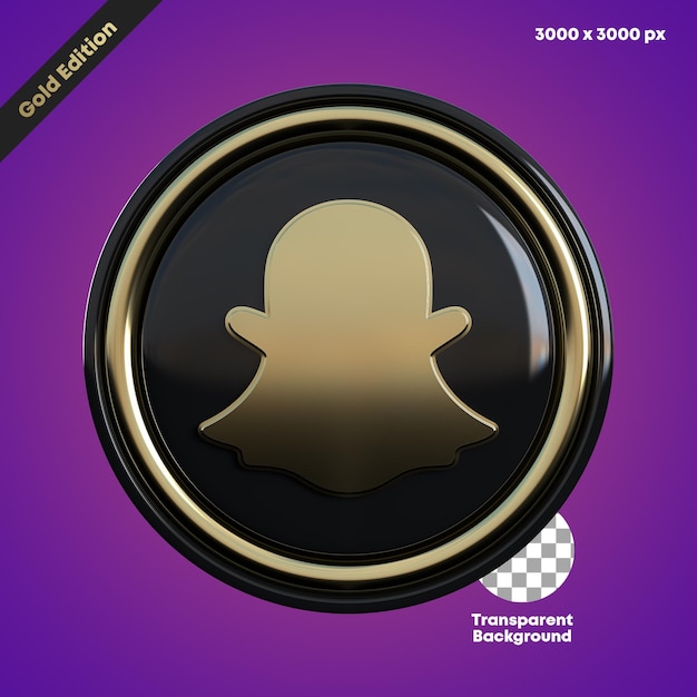 Social media snapchat 3d-symbol