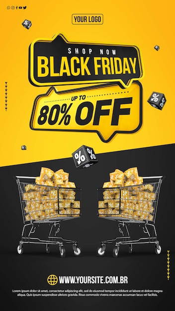 Social media stories black friday mit bis zu 80 rabatt