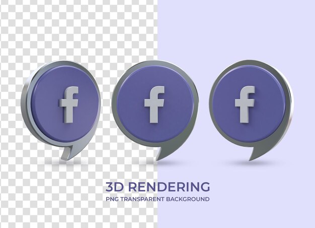 Social-media-symbol 3d-rendering isolierten transparenten hintergrund