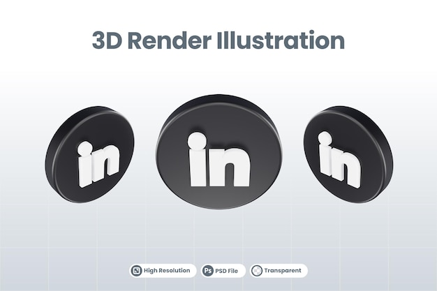 Social-Media-Symbol LinkedIn-Logo isoliert 3D-Rendering