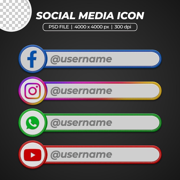Social-Media-Symbol mit Benutzernamen