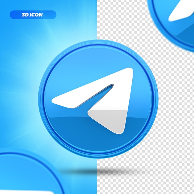 Social Media Telegran 3D-Render-Symbol isoliert