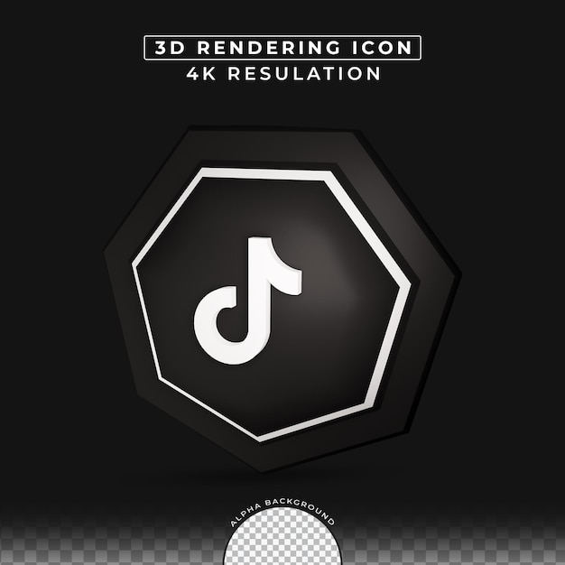 Social Media Tiktok 3d Button-Rendering