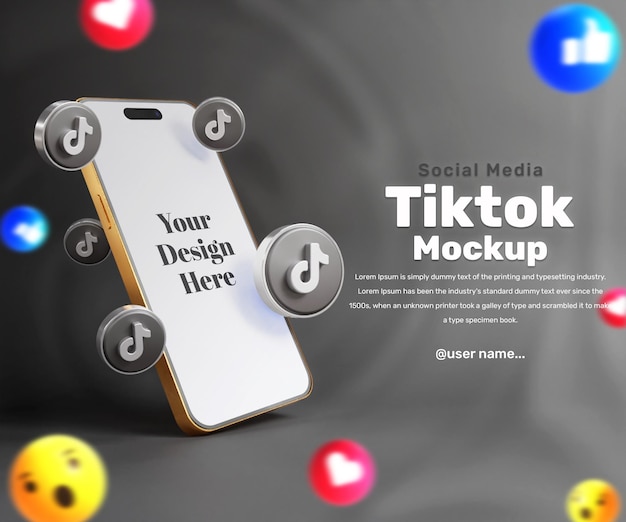Social-Media-TikTok-Werbebeitrag mit Smartphone-Modell
