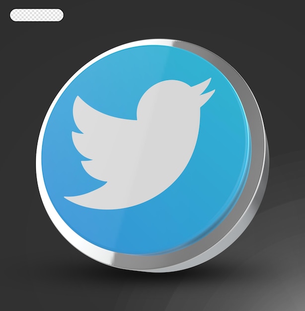 Social Media Twitter 3D-Rendering