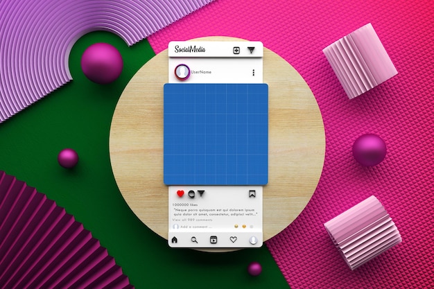 Social Media Vista dall'alto mockup