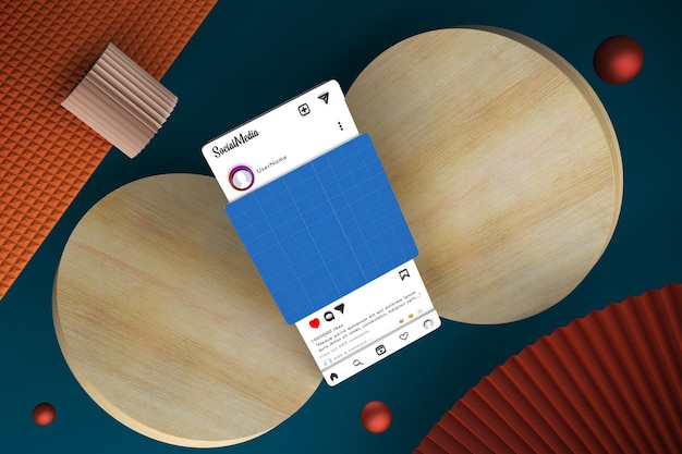 Social Media Vista dall'alto mockup