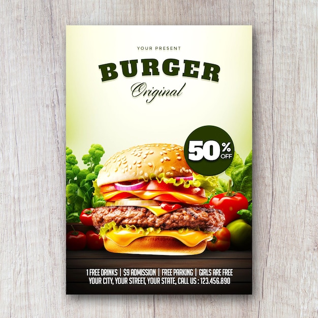 Social-media-vorlage für burger-flyer-werbung