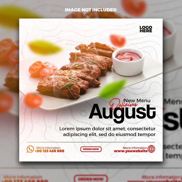 PSD social-media-vorlagen für die speisekarte delicious beef steak