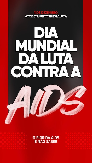 Social-media-vorlagen für geschichten zum welt-aids-tag in brasilien