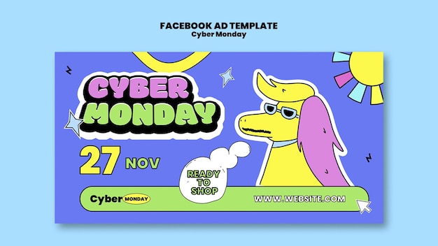 PSD social-media-werbevorlage für cyber-monday-verkäufe