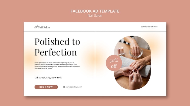 PSD social-media-werbevorlage für nagelstudio-unternehmen