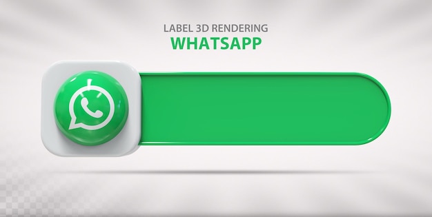 Social media whatsapp label mit icon 3d