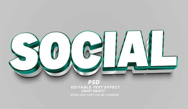 PSD social psd 3d bearbeitbare texteffekte