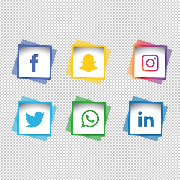 sociales iconos conjunto de medios
