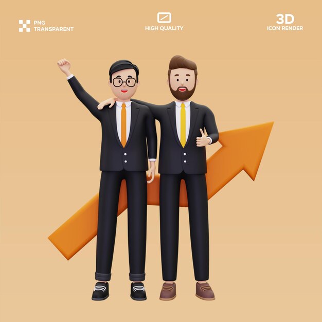 Los socios comerciales de PSD están entusiasmados con la construcción de la cooperación Ilustración 3D