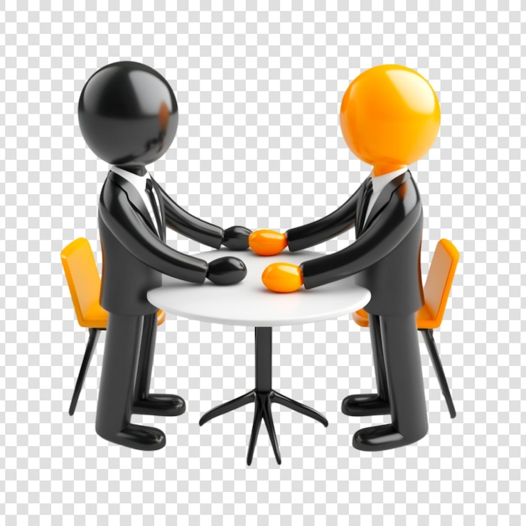 PSD socios empresariales reunidos en una mesa pequeña compartiendo ideas colaboración trabajo en equipo