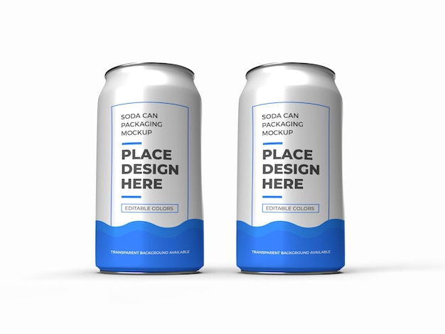 Soda can packaging mockup