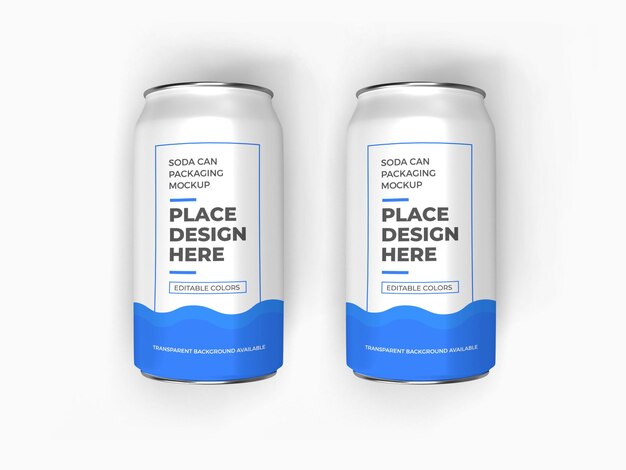 Soda can packaging mockup