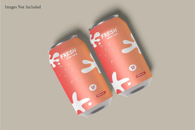 Soda Cans Mockup Fresh Drink