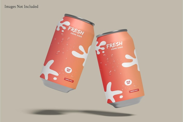 Soda Cans Mockup Fresh Drink