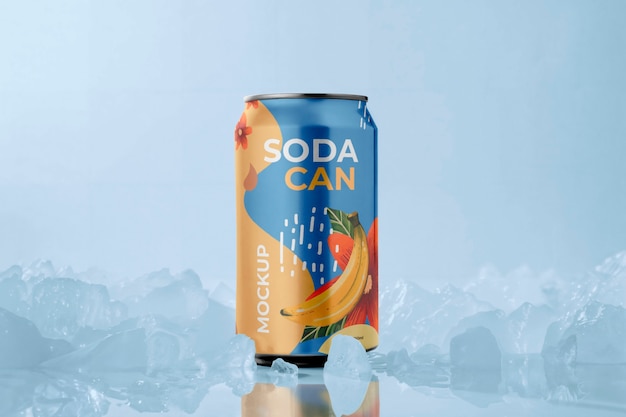 PSD soda-dose und eis-mockup