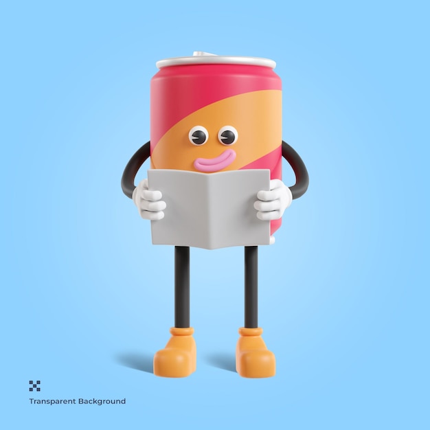 PSD soda kann 3d-illustration charakter