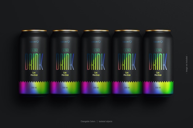 Soda oder Bierdosen Mockup Draufsicht