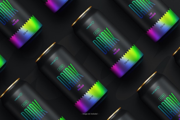 Soda oder Bierdosen Mockup Draufsicht